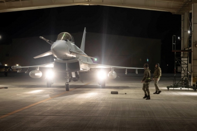 Η RAF καταρρίπτει περισσότερα drones καθώς μαχητικά αεροσκάφη εκτελούν αμυντικές αποστολές στην περιοχή