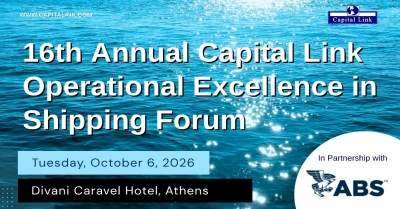 Capital Link: Στις 6 Οκτωβρίου το 16ο Annual Capital Link Operational Excellence in Shipping Forum στο Divani Caravel